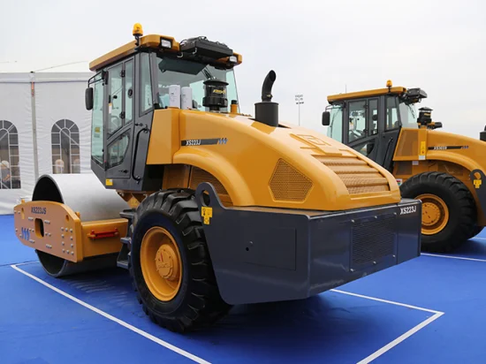 Road-Construction-12t-Single-Drum-Road-Roller-Xs123-Full-Hydraulic-Compactor-with-Pad-Foots (1)